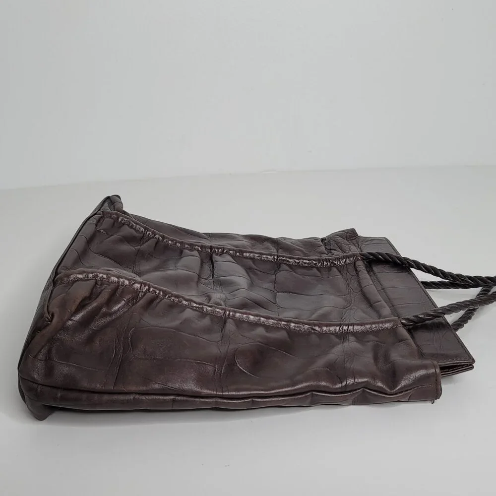 Falor Le Borse Leather‎ Shoulder Bag Purse Handbag Brown Vintage